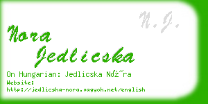 nora jedlicska business card